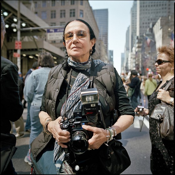 Photographer Mary Ellen Mark at the Easter Parade on 5th Avenue in NYC. April 3, 2010. (Photo Mike Peters)
