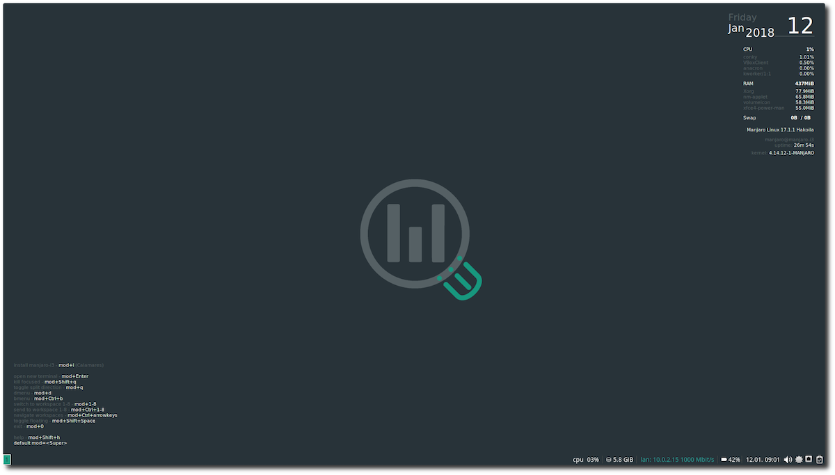 Manjaro i3 desktop