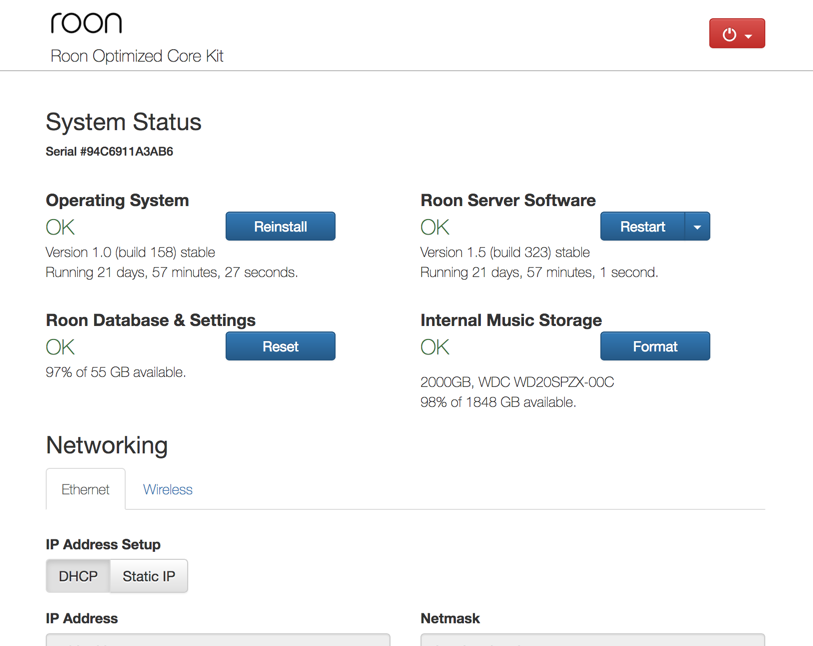 Figure 3: Roon&rsquo;s web control panel